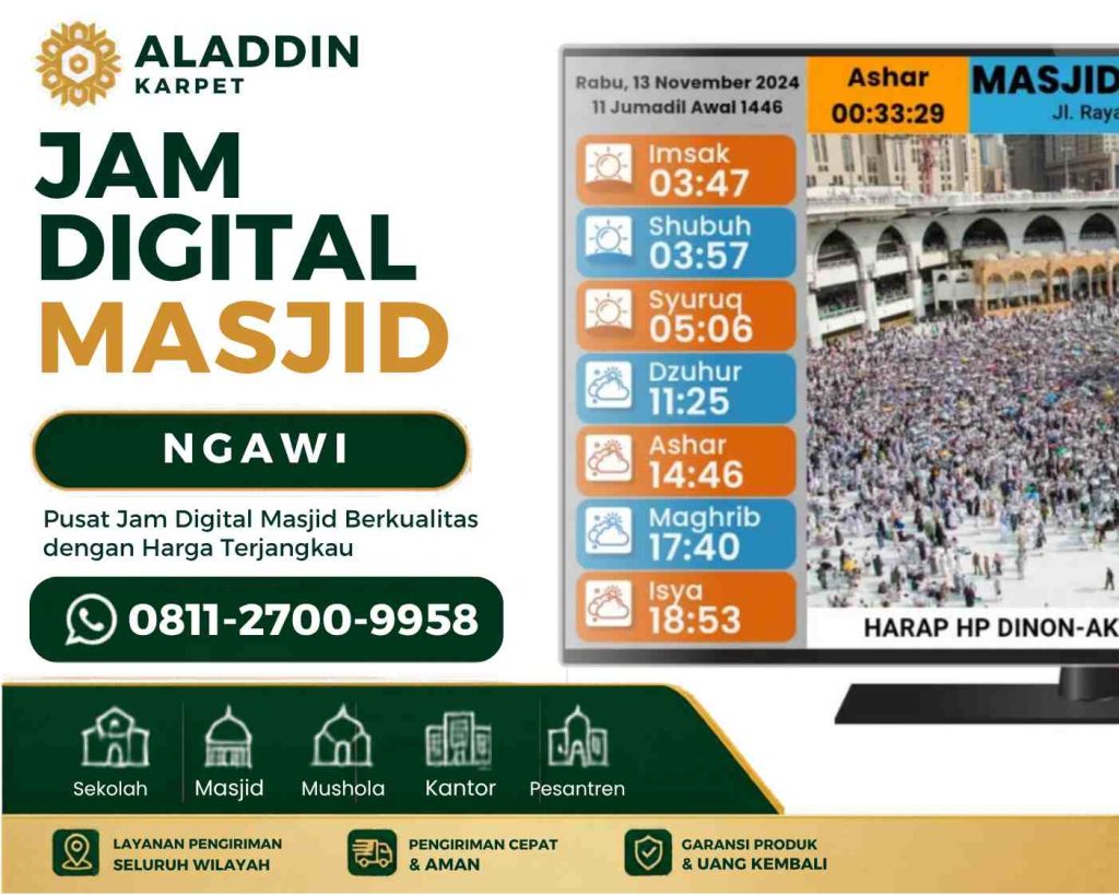 Toko Jam Digital Masjid Ngawi Siap Kirim Dan Gratis Pasang