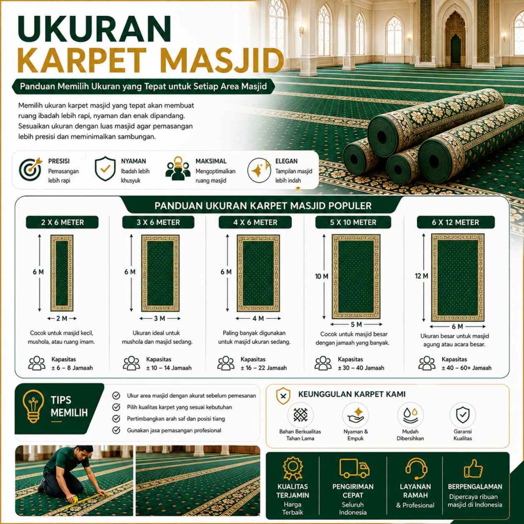 Ukuran Karpet Masjid Berdasarkan Jumlah Jamaah Dan Saf