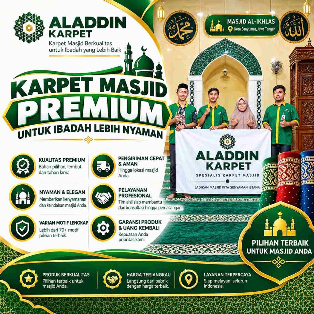 Karpet Sajadah Masjid Ngawi Nyaman Untuk Jamaah